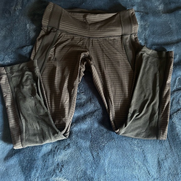 Lululemon Black Pinstriped Leggings - Picture 1 of 7